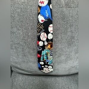 Nicole Miller Baseball Tie Silk Necktie 56"x4"